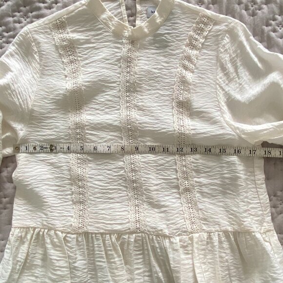NWOT Lefties White Lace Trim Peplum Blouse XS Romantic Cottagecore - Picture 12 of 14